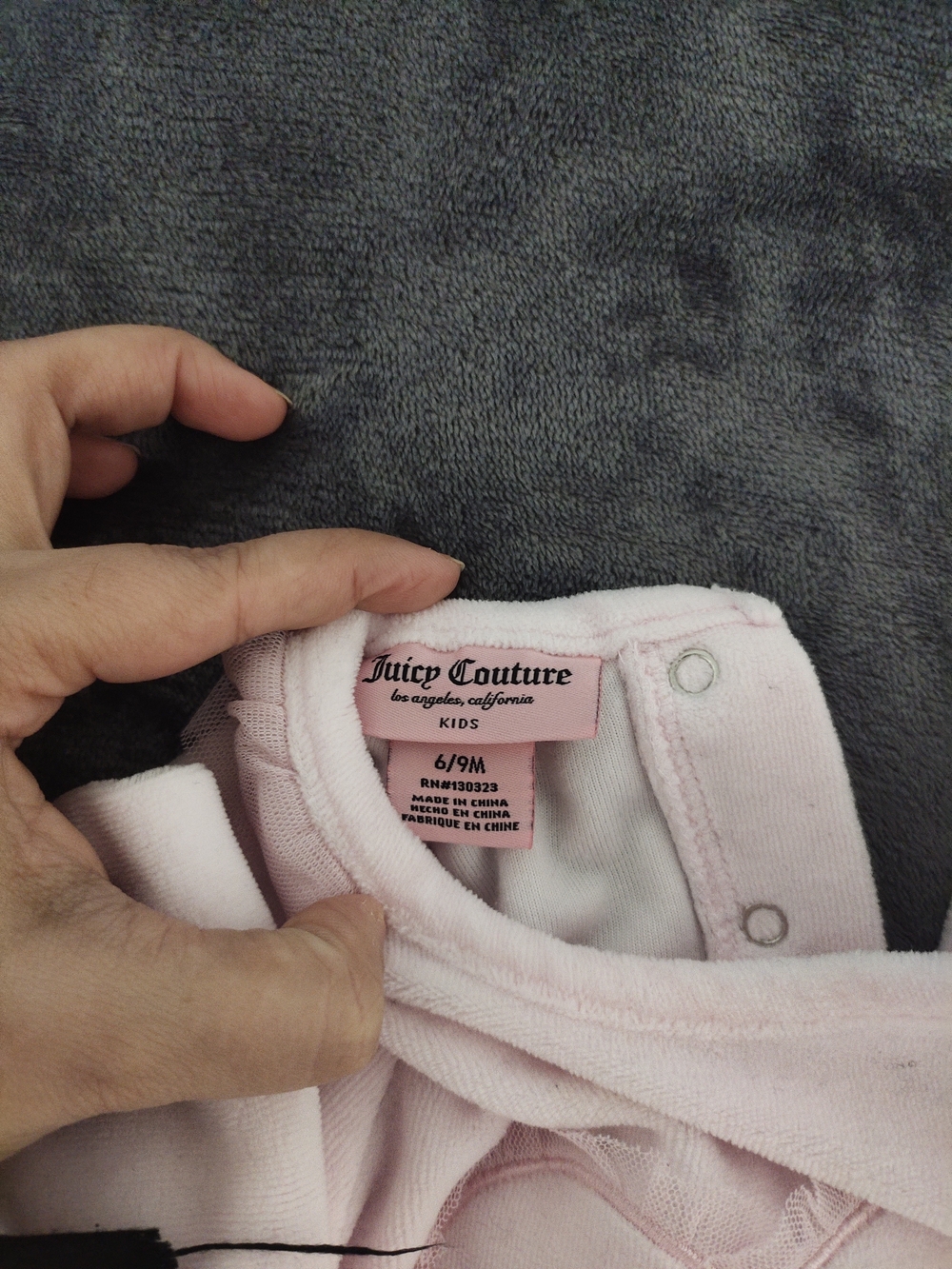 Juicy Couture Light Pink Heart Footed One-Piece - Picture 4 of 4
